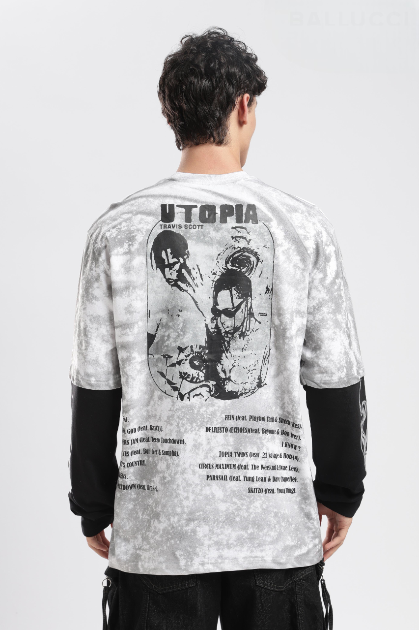 UTOPIA ASH-WASHED DOCTOR SLEEVE TEE