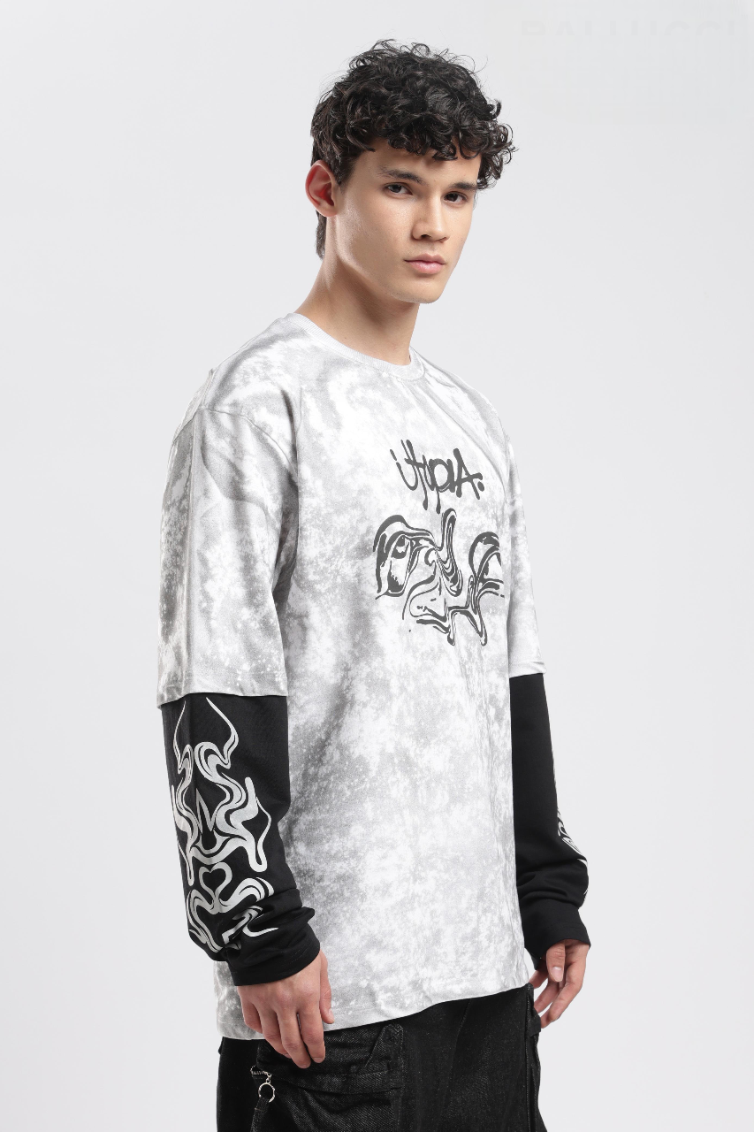 UTOPIA ASH-WASHED DOCTOR SLEEVE TEE
