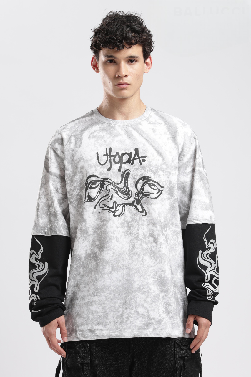 UTOPIA ASH-WASHED DOCTOR SLEEVE TEE