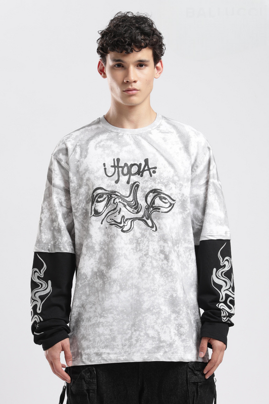 UTOPIA ASH-WASHED DOCTOR SLEEVE TEE