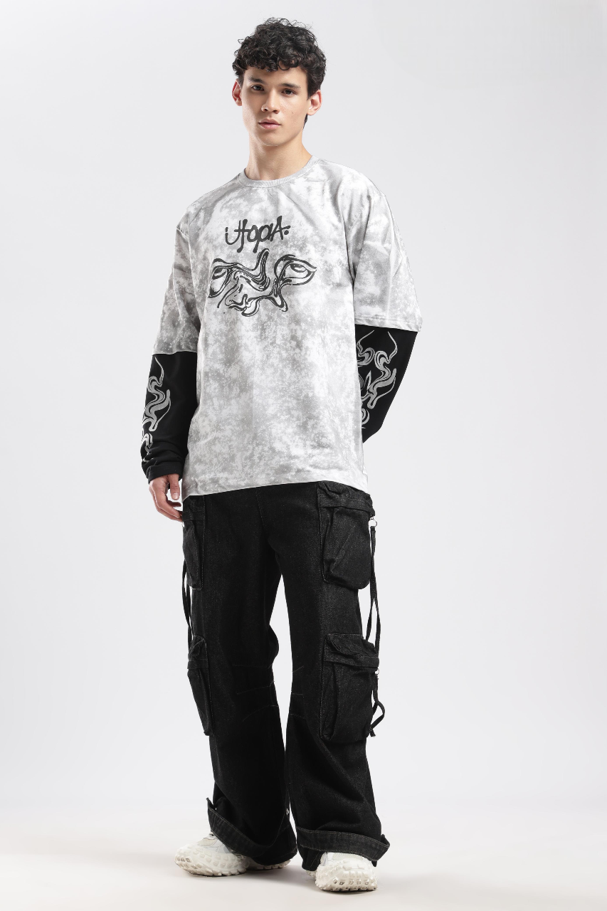UTOPIA ASH-WASHED DOCTOR SLEEVE TEE